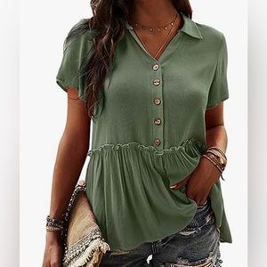 Mint green peplum top size XL